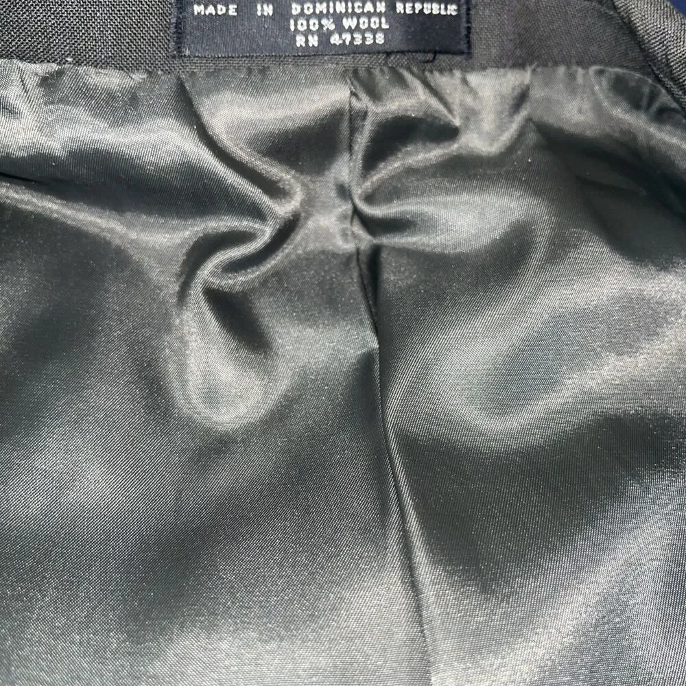Scaasi Men’s 100% Wool Lined Gray StripeDouble Breasted Suit Jacket Size 48 Long - Picture 6 of 9